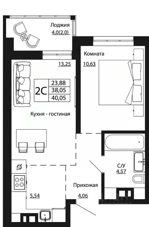 2-к кв. Ростовская область, Ростов-на-Дону ул. Текучева, 370/2 (39.63 ... - Фото 0