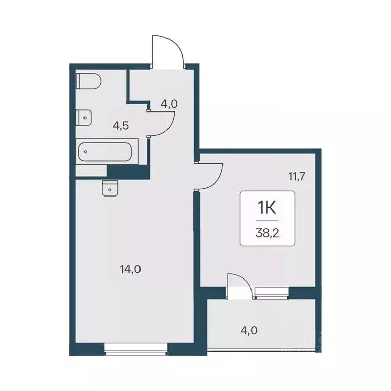 1-к кв. Новосибирская область, Новосибирск Кедровая ул., 80/3 (38.2 м) - Фото 0