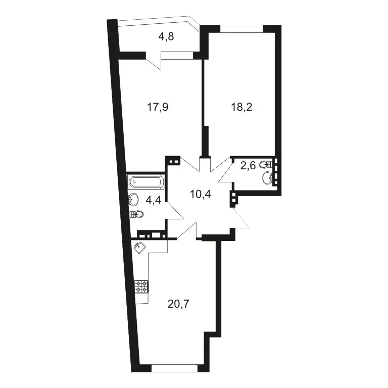 Продаётся 2-к квартира, 79 м - Фото 0