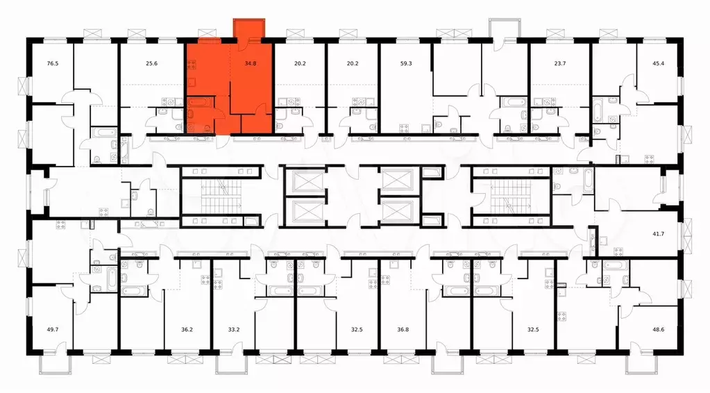 1-к. квартира, 34,6 м, 24/24 эт. - Фото 1