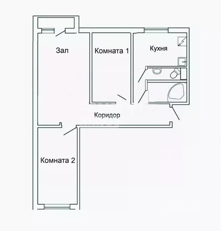 3-к кв. Рязанская область, Кораблино ул. Маяковского, 19 (56.5 м) - Фото 2