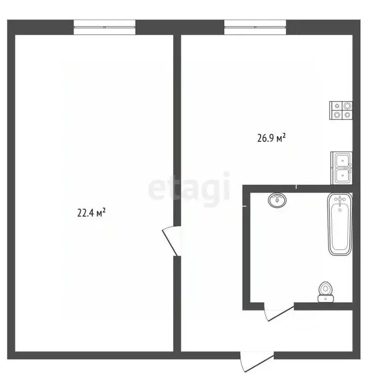 2-к кв. Крым, Феодосия ш. Симферопольское, 24Е (59.3 м) - Фото 2