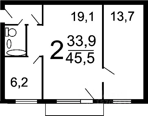 2-к кв. Санкт-Петербург просп. Науки, 14К3 (46.3 м) - Фото 2