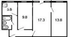 3-комнатная квартира: Грязи, Станционная улица, 3 (53 м) - Фото 1