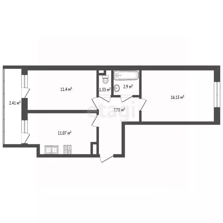 2-к кв. Ярославская область, Ярославский муниципальный округ, пос. ... - Фото 2