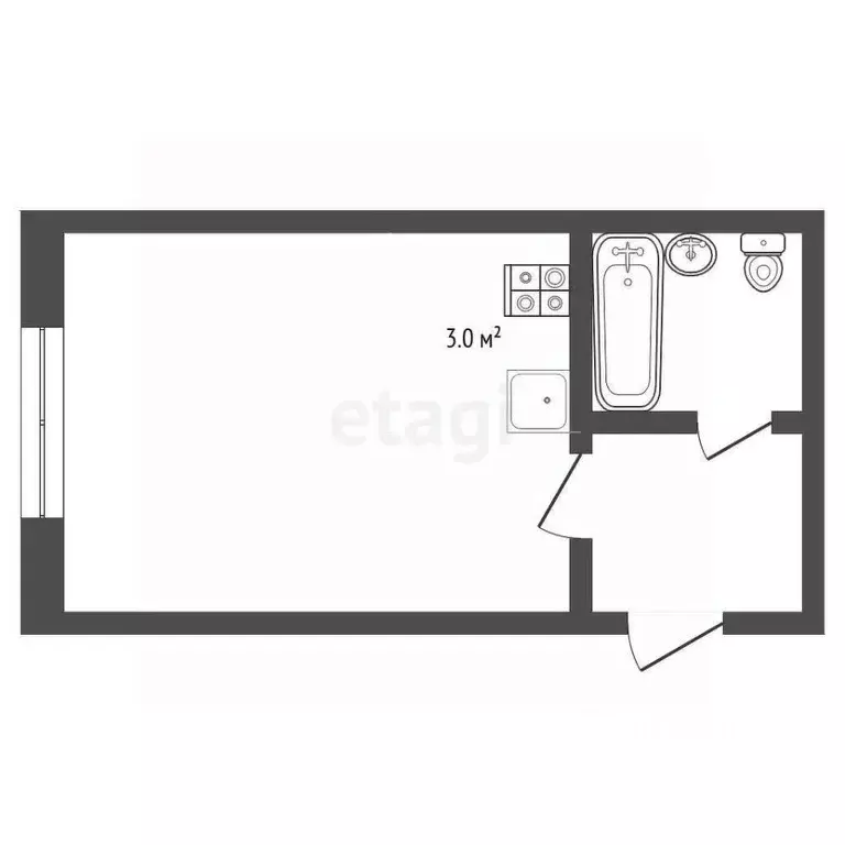 Студия Кемеровская область, Новокузнецк ул. Кирова, 27 (18.3 м) - Фото 1
