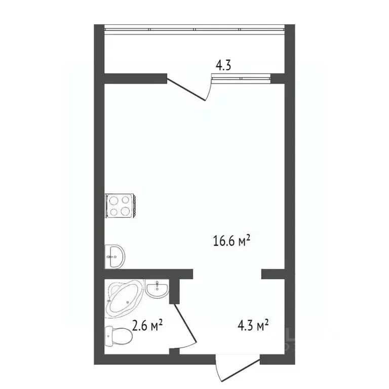 Студия Амурская область, Благовещенский район, с. Чигири ул. Красная, ... - Фото 2