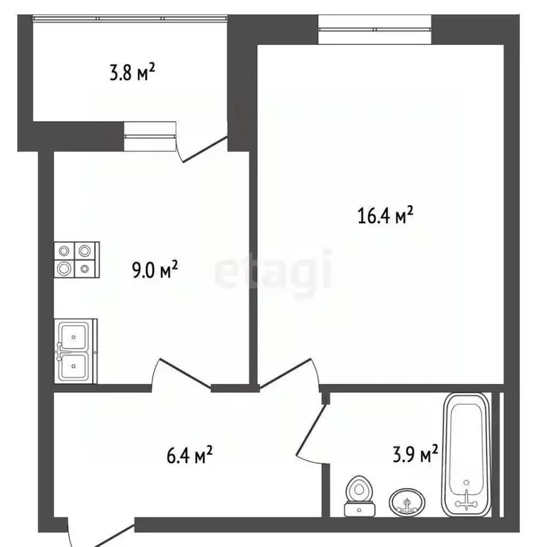 1-к кв. Владимирская область, Покров ул. 3-го Интернационала, 87к1 ... - Фото 2