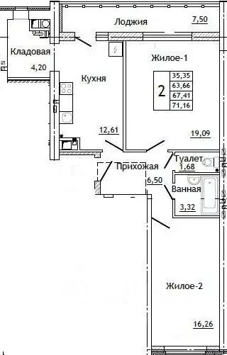2-к кв. Смоленская область, Смоленск ул. Крупской (71.5 м) - Фото 0