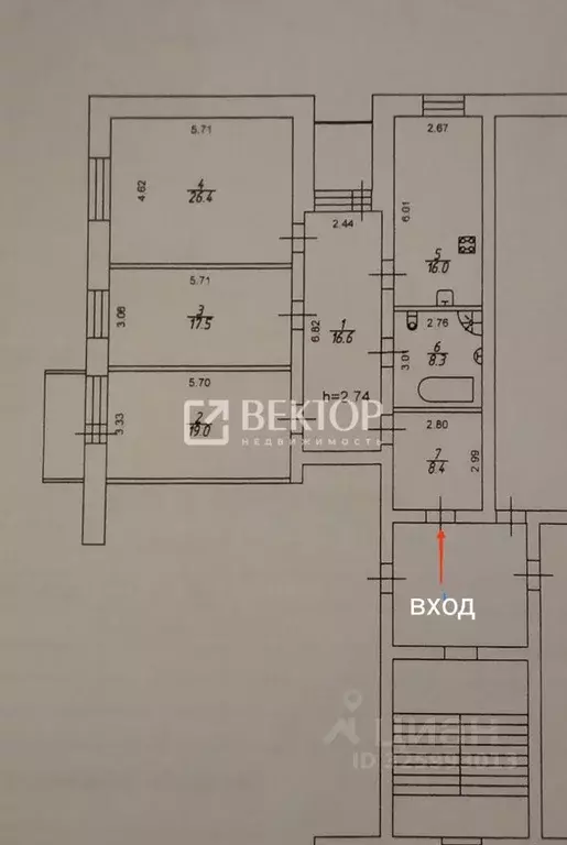 3-к кв. Костромская область, Кострома ул. Северной Правды, 33А (112.0 ... - Фото 2