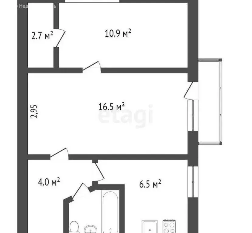2-комнатная квартира: Севастополь, проспект Юрия Гагарина, 6А (42.3 м) - Фото 0