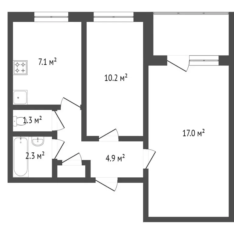 2-комнатная квартира: Нижний Новгород, улица Тропинина, 3А (43.5 м) - Фото 0