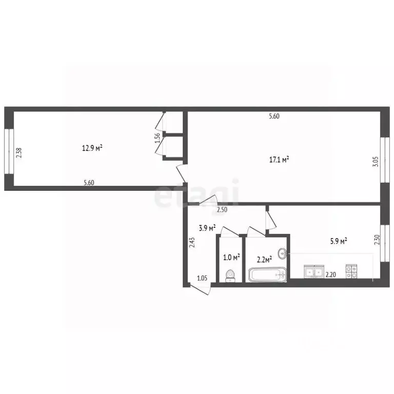 2-к кв. Челябинская область, Миасс ул. Победы, 35 (44.0 м) - Фото 2