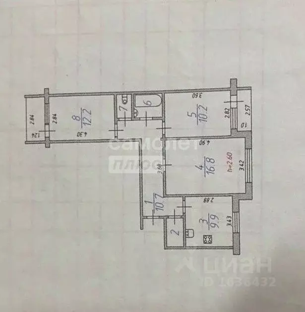 3-к кв. Ивановская область, Иваново ул. Герцена, 7 (65.4 м) - Фото 2