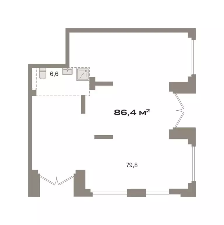 Помещение свободного назначения (86.4 м) - Фото 1