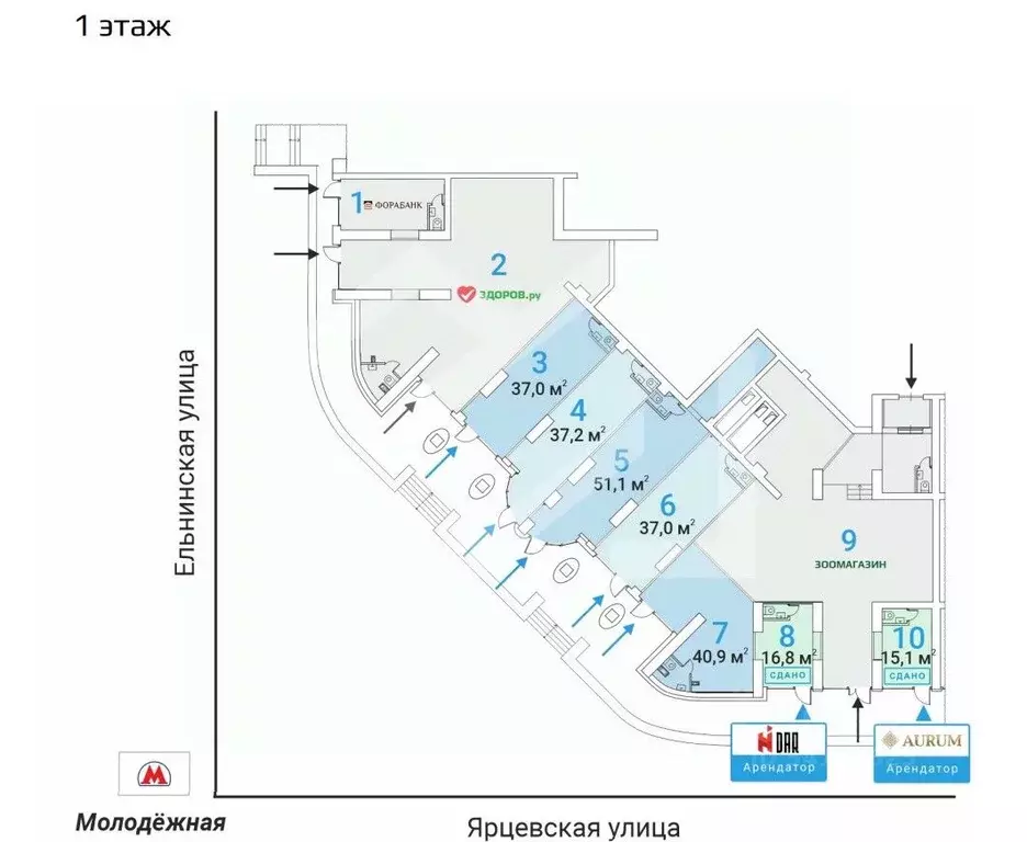 Торговая площадь в Москва Ярцевская ул., 27к1 (41 м) - Фото 1