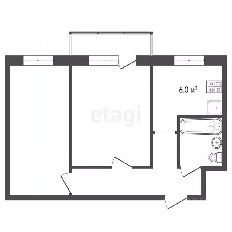 2-к кв. Владимирская область, Муром ул. Чкалова, 2Б (42.0 м) - Фото 2