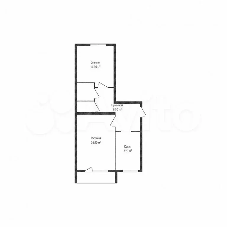 2-к. квартира, 50,6 м, 3/5 эт. - Фото 0
