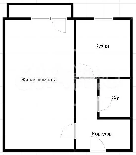 1-к. квартира, 30 м, 3/5 эт. - Фото 0