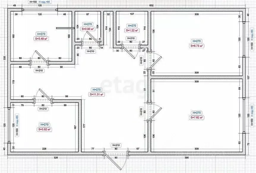 3-к кв. Ингушетия, Назрань Московская ул. (60.1 м) - Фото 1