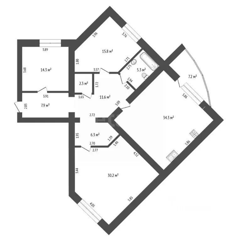 3-к кв. Тюменская область, Тюмень Харьковская ул., 66 (129.0 м) - Фото 2