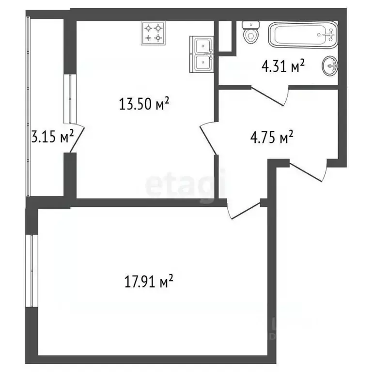 1-к кв. Ленинградская область, Ломоносовский район, д. Низино ... - Фото 1