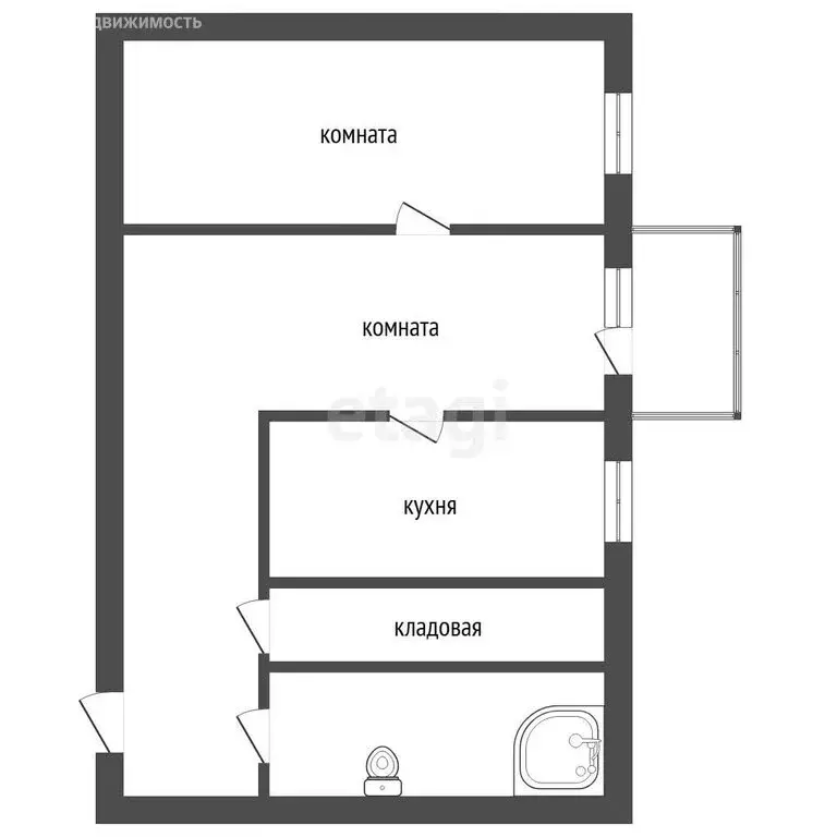 2-комнатная квартира: Чебаркуль, улица Мира, 21А (43.3 м) - Фото 0