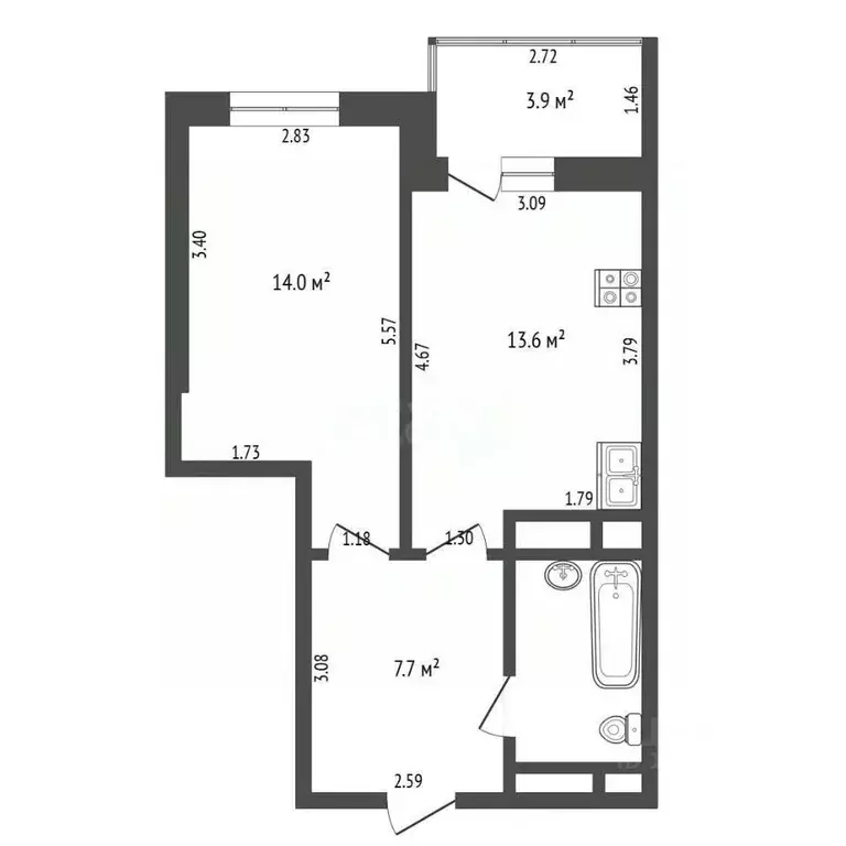 1-к кв. Тюменская область, Тюмень ул. Мельникайте, 2к5 (39.8 м) - Фото 1