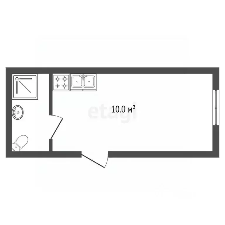 Студия Санкт-Петербург ул. Чехова, 3 (10.0 м) - Фото 2