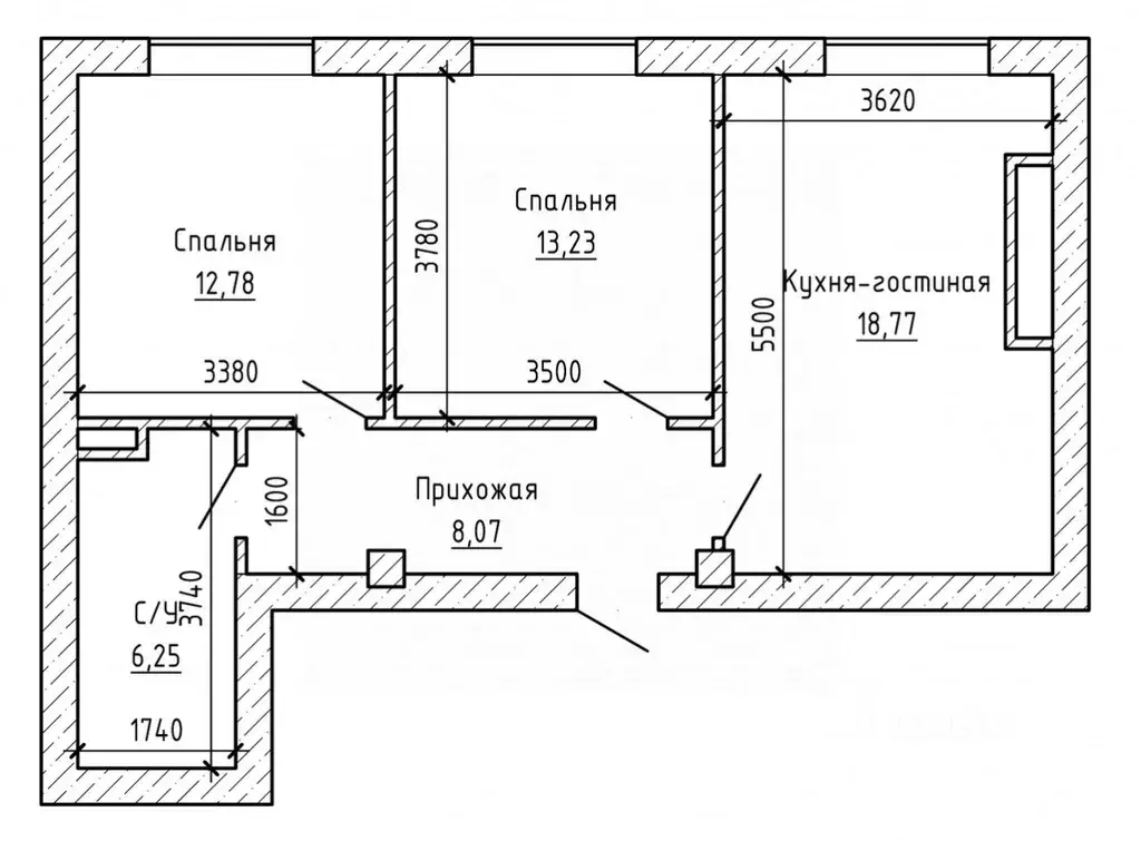 2-к кв. Кабардино-Балкария, Нальчик ул. Байсултанова, 26 (60.73 м) - Фото 2