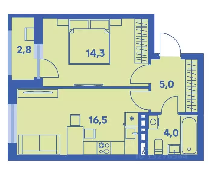 2-к кв. Пермский край, Пермь ул. Карпинского, 115 (41.2 м) - Фото 1