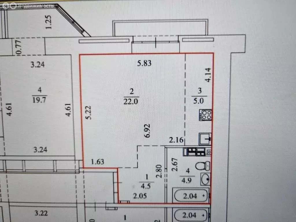 Квартира-студия: Екатеринбург, Красноармейская улица, 78 (36.4 м) - Фото 1