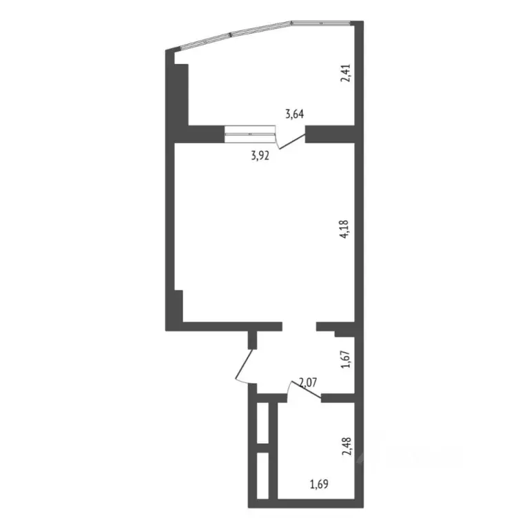 Студия Тюменская область, Тюмень ул. Мельникайте, 2к14 (24.0 м) - Фото 2