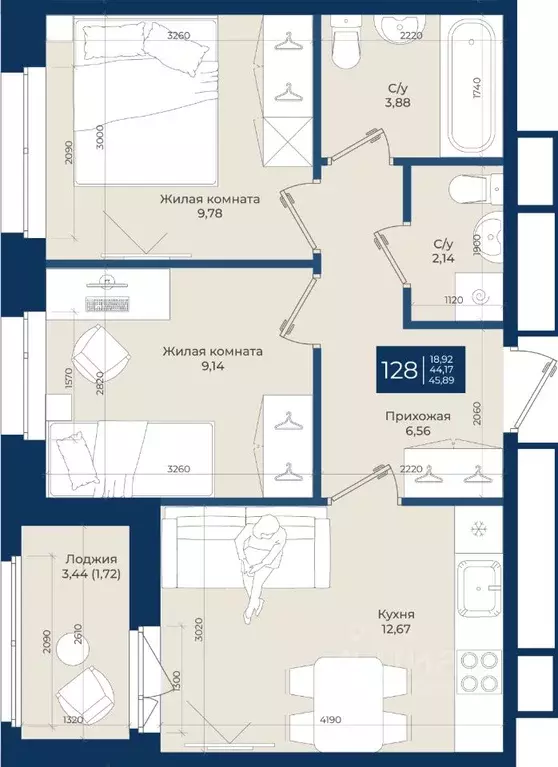 2-к кв. Ленинградская область, Ломоносовский район, Аннинское ... - Фото 1