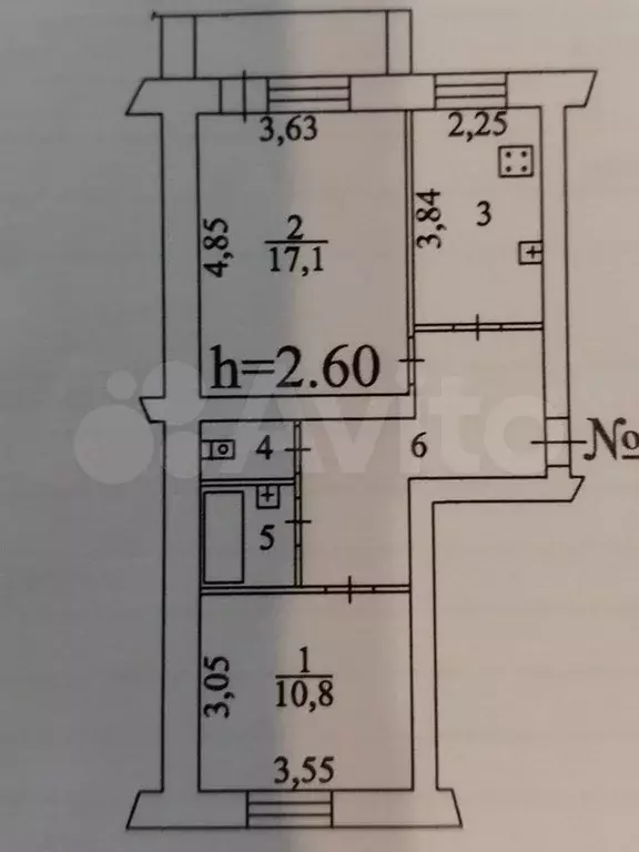 2-к. квартира, 51 м, 2/5 эт. - Фото 0