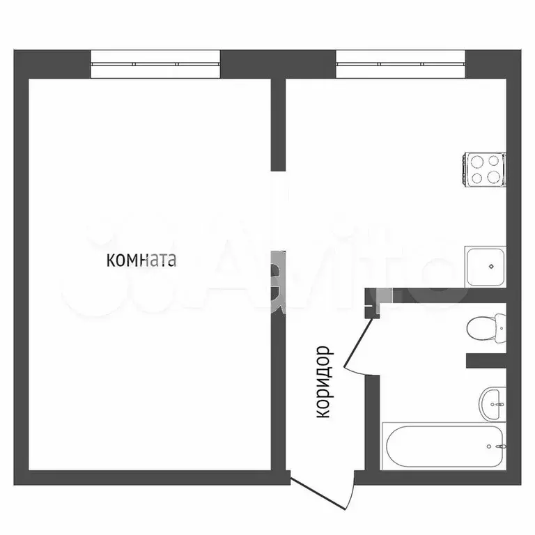 1-к. квартира, 42,6 м, 3/5 эт. - Фото 0