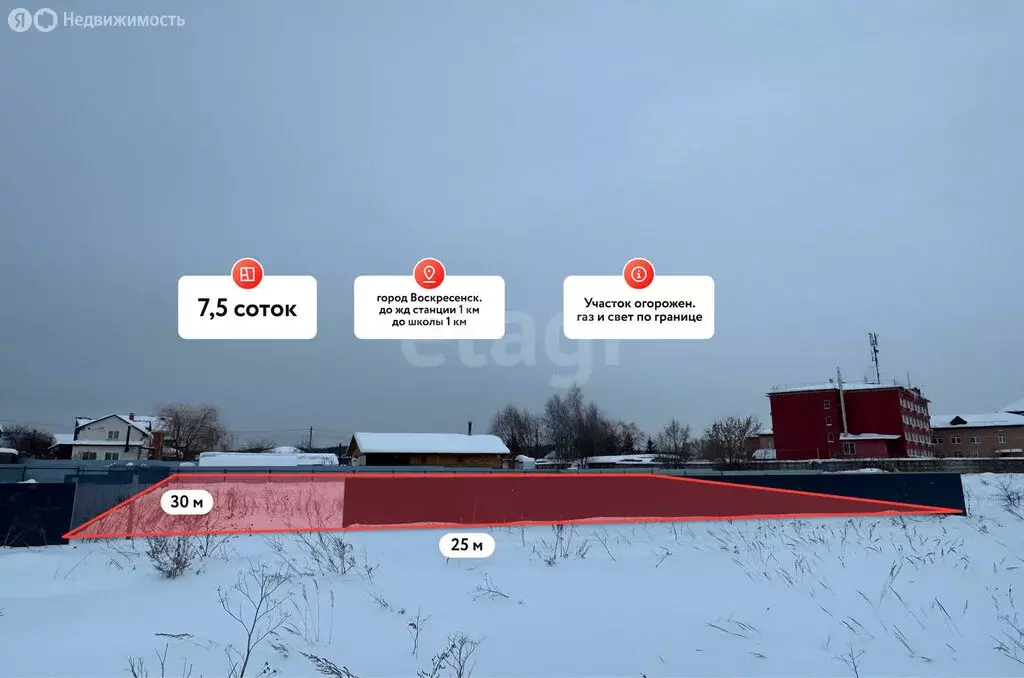 Участок в Воскресенск, микрорайон Коммуна, Народная улица (7.5 м) - Фото 2