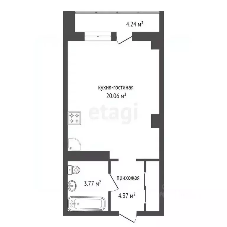 Студия Красноярский край, Красноярск Уютный Дом на Дудинской жилой ... - Фото 1