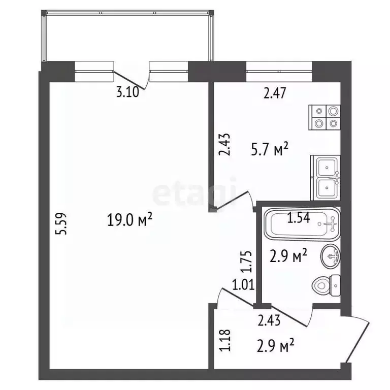 1-к кв. Челябинская область, Челябинск ул. Героев Танкограда, 112 ... - Фото 2