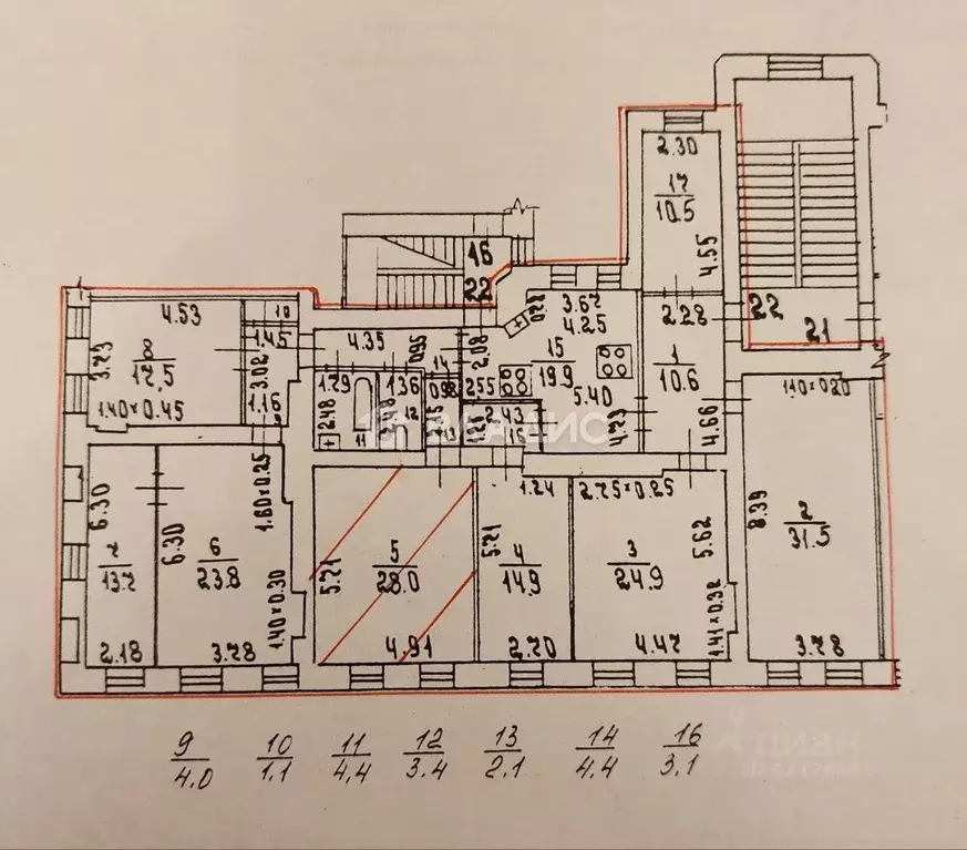 Комната Санкт-Петербург просп. Большой Васильевского острова, 2 (28.0 ... - Фото 1