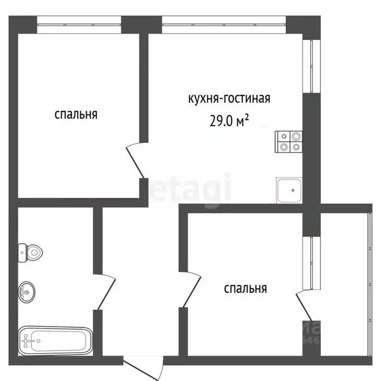 2-к кв. Крым, Ялта муниципальный округ, Ливадия пгт пер. Батурина ... - Фото 1