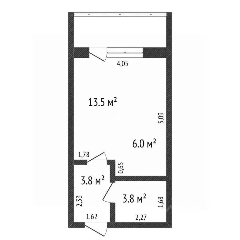 Студия Амурская область, Благовещенск Игнатьевское ш., 10/5 (28.0 м) - Фото 1