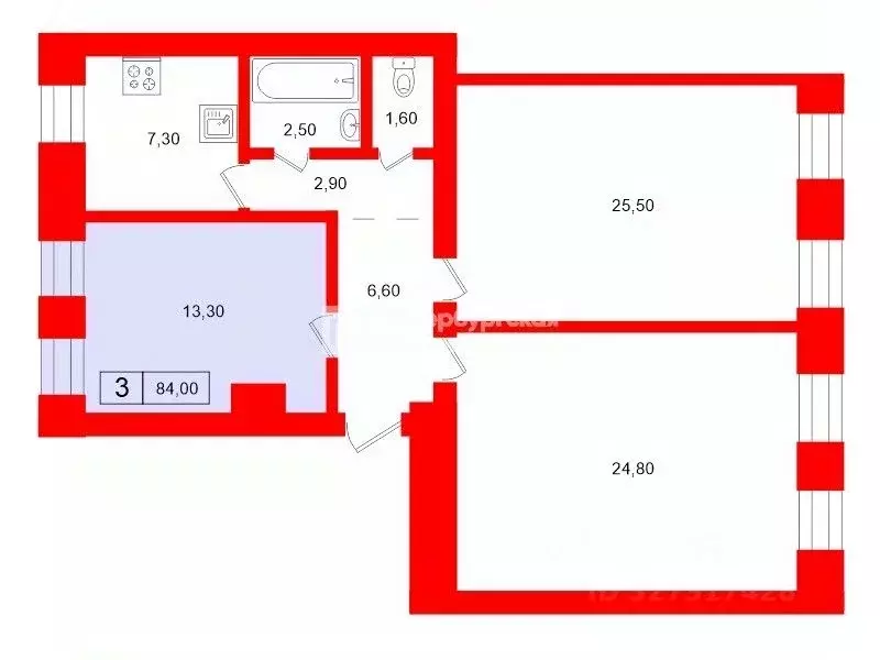 Комната Санкт-Петербург Московский просп., 78 (13.3 м) - Фото 2