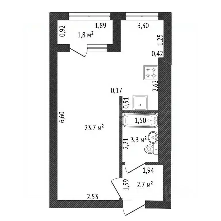 Студия Башкортостан, Уфа бул. Давлеткильдеева, 5 (29.7 м) - Фото 2