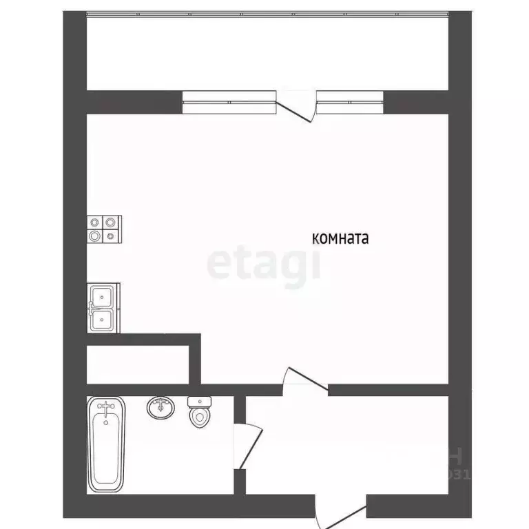 Студия Ямало-Ненецкий АО, Новый Уренгой просп. Губкина, 28 (30.4 м) - Фото 2