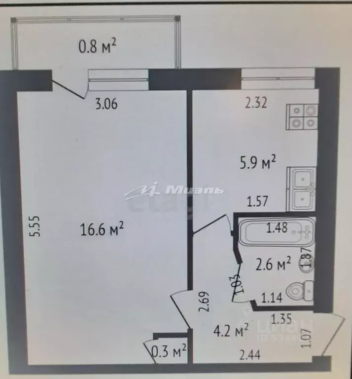 1-к кв. Крым, Саки ул. Интернациональная, 30 (30.0 м) - Фото 2