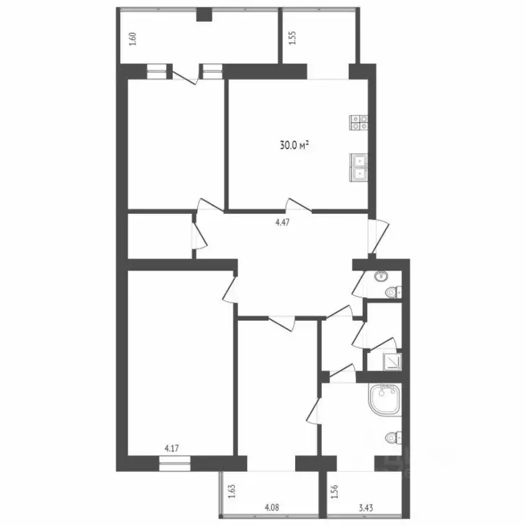 4-к кв. Вологодская область, Вологда Пречистенская наб., 70 (145.3 м) - Фото 1