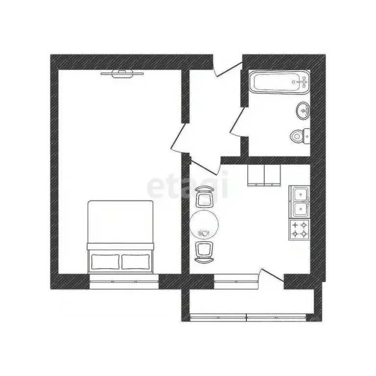 1-к кв. Смоленская область, Смоленск ул. Попова, 113 (39.5 м) - Фото 1