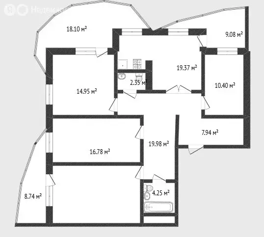 2-комнатная квартира: Тюмень, улица Константина Посьета, 5 (58.9 м) - Фото 0