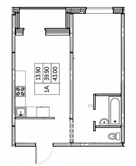 1-к кв. Чувашия, Чебоксары ул. П.В. Дементьева, поз1 (43.0 м) - Фото 1